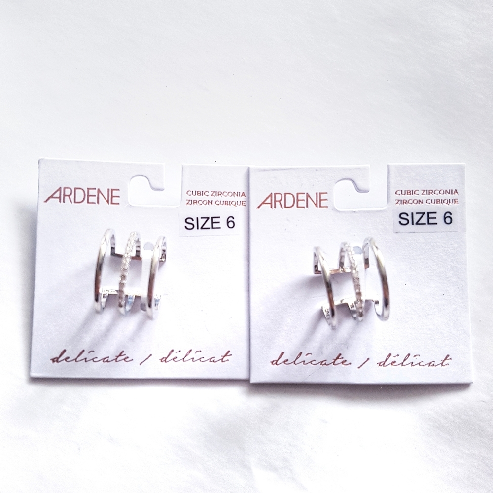Ardene NWT Silver Identical Rings Size 6